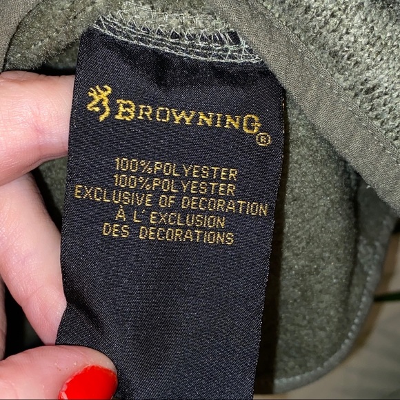 Browning Gilson Fleece Sweater Moss sz S EUC - Picture 4 of 6